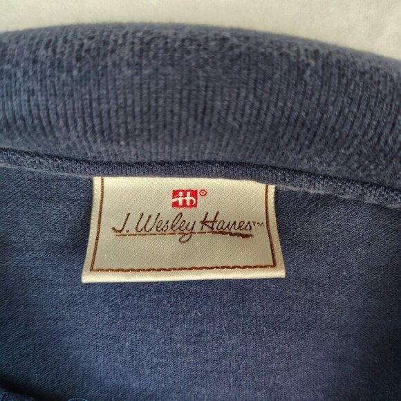 VTG Blue Georgia Tech Polo Shirt J Wesley Hanes Tag Embroidered Mens 2XL - Picture 4 of 8